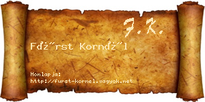 Fürst Kornél névjegykártya