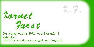 kornel furst business card